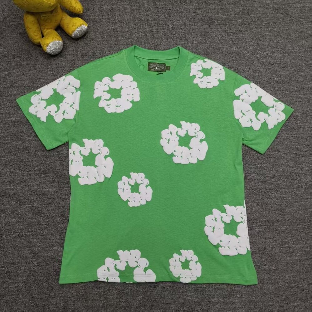 Denim Tears Green Short Sleeve Casual T-shirt